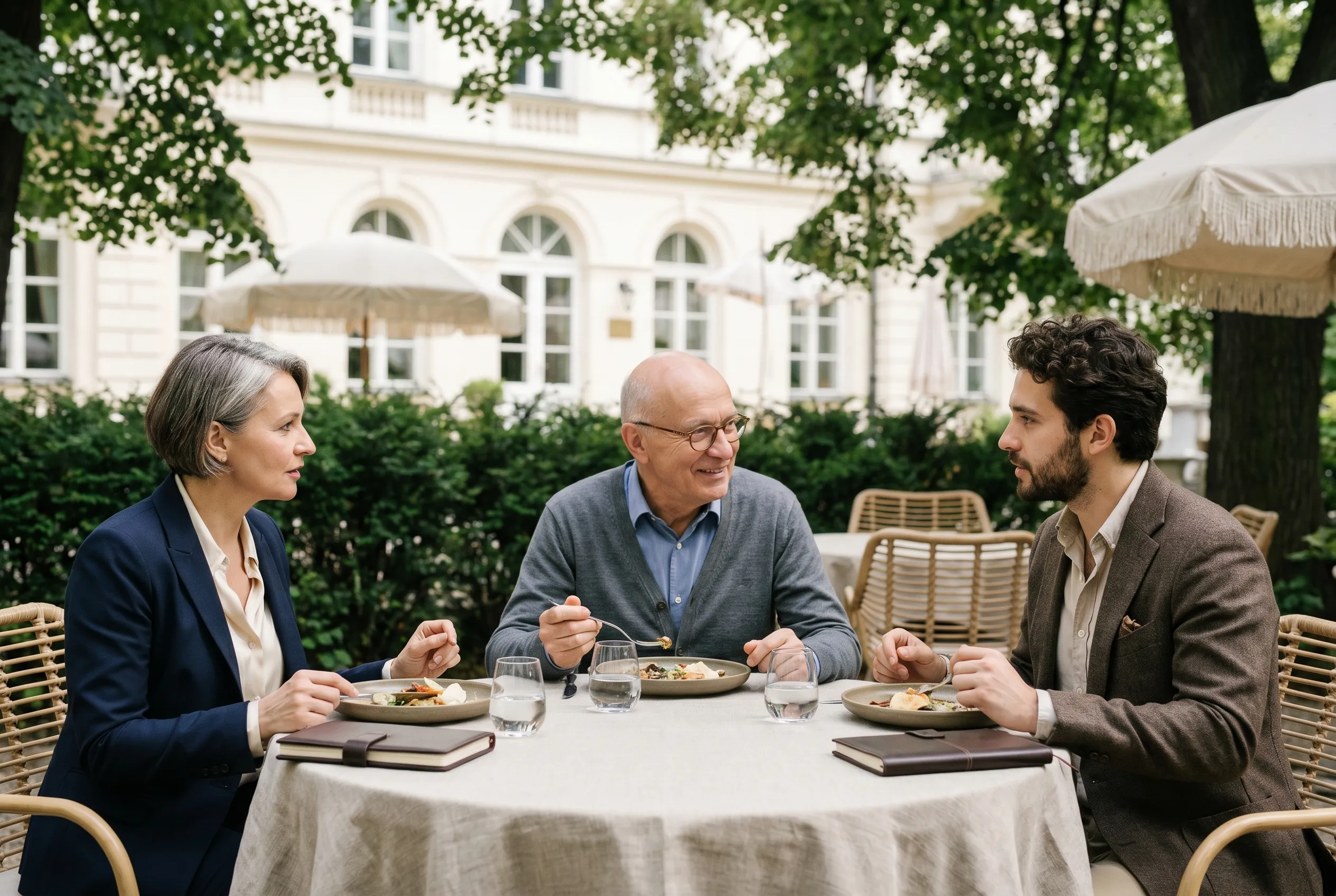 Lunch biznesowy w cichym narożniku ogrodu ÉTÉ