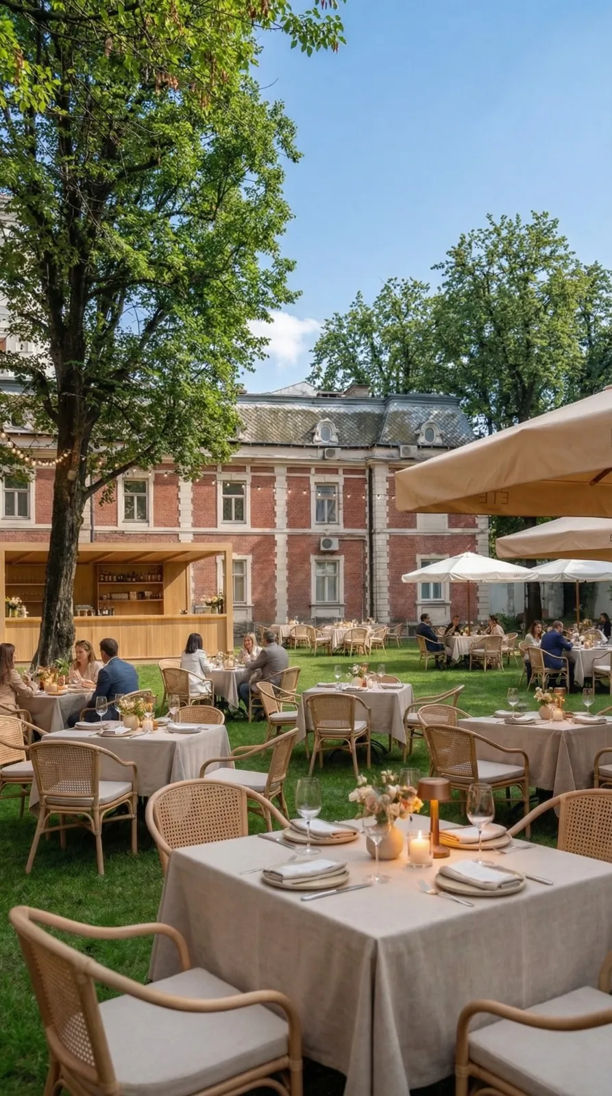 Wnętrze ogrodu restauracji ÉTÉ przy Pałacu na Foksal